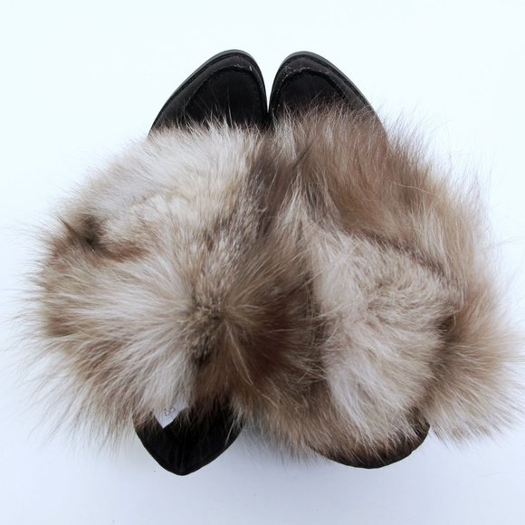 Chinese Laundry Faux Fur Lace Up Heeled Boots in Black Women Size 5.5 - Picture 9 of 12